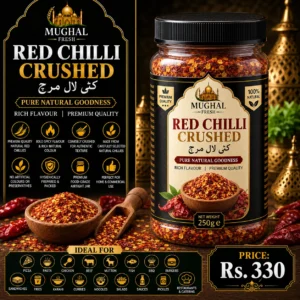 Red Chilli Crushed – 250g Jar | Premium Natural Crushed Red Chilli